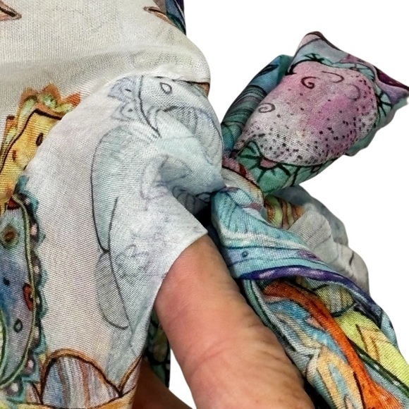 LISETTE L MONTREAL - SIZE XS (oversized) - SILK BLEND BLOUSE - WATERCOLOR LIKEB6 - Picture 4 of 9